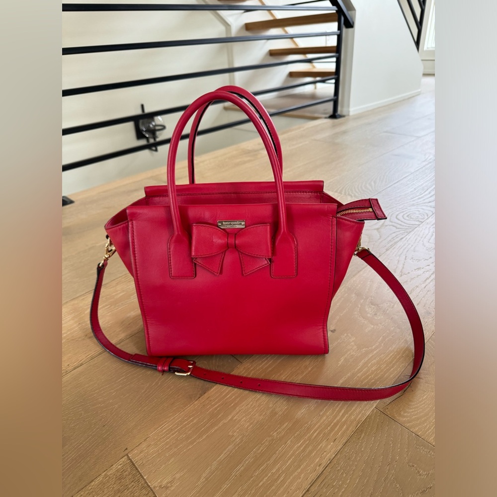 KATE SPADE RED BOW CROSSBODY HANDBAG
